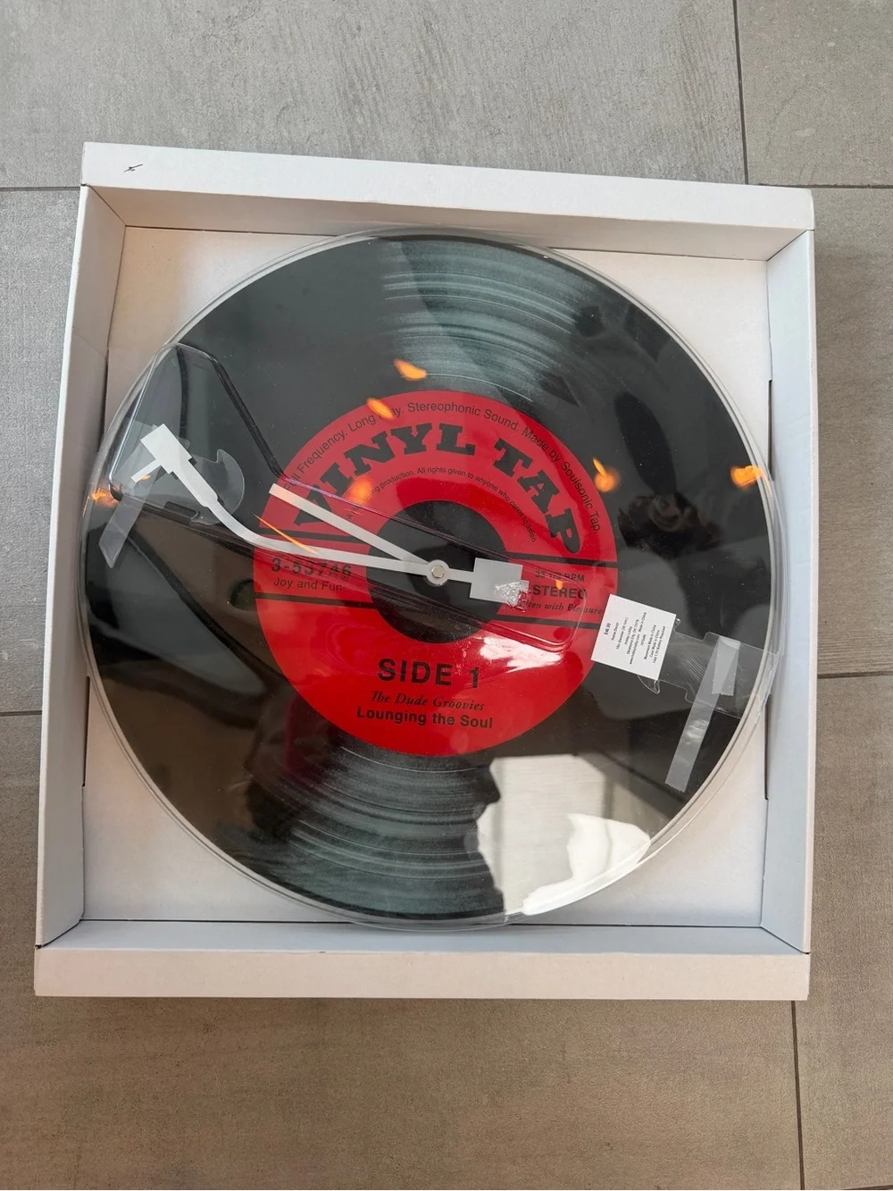 NWT Glass “Vinyl” Record Wall Clock: Red & Black Retro Wall Clock (Vinyl Tap)🤣